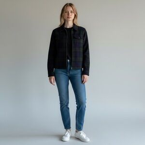 Lauren Ralph Lauren Vintage Black Watch Tartan Plaid Shacket Size Small Petite